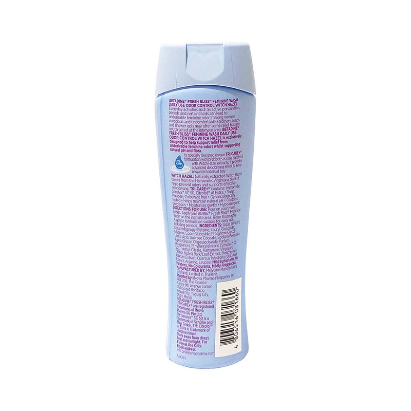 Betadine Fresh Bliss Daily Feminine Wash Odor Control Witch Hazel 60ml