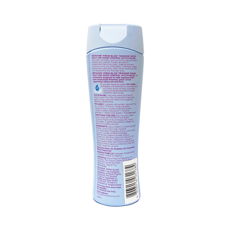 Betadine Fresh Bliss Daily Feminine Wash Odor Control Witch Hazel 250ml