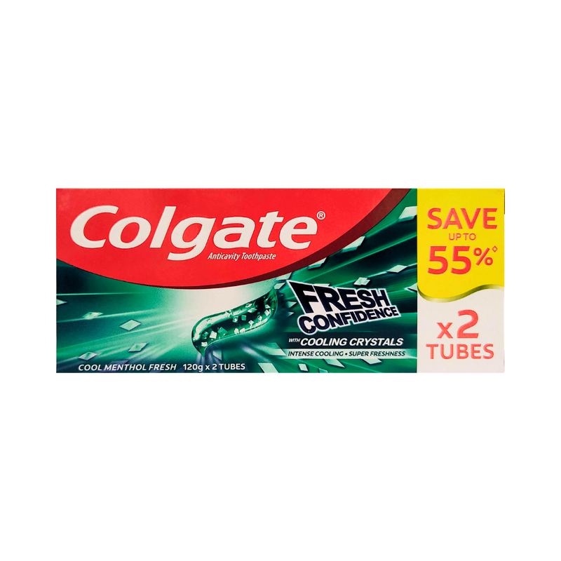 Colgate Toothpaste Fresh Confidence Cooling Crystal Cool Menthol Fresh 120g x 2’s