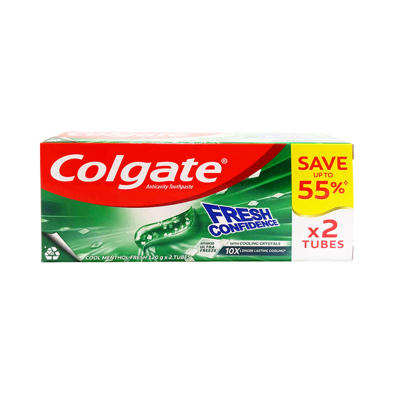 Colgate Toothpaste Fresh Confidence Cooling Crystal Cool Menthol Fresh 120g x 2's