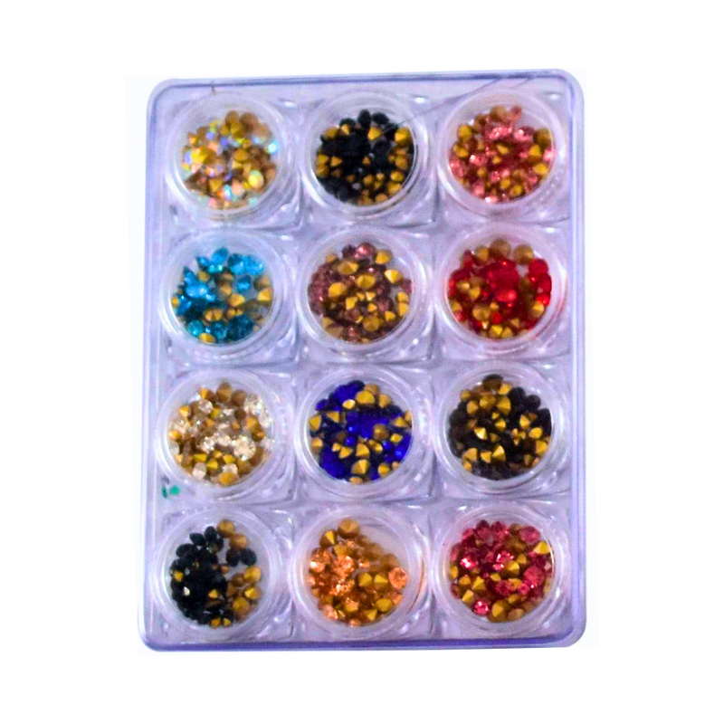 Nail Art Colored Glitters 12 Designs