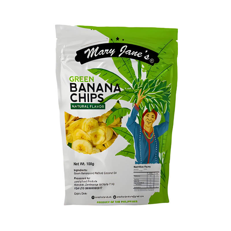 Mary Jane's Ripe Green Banana Chips Natural 100g