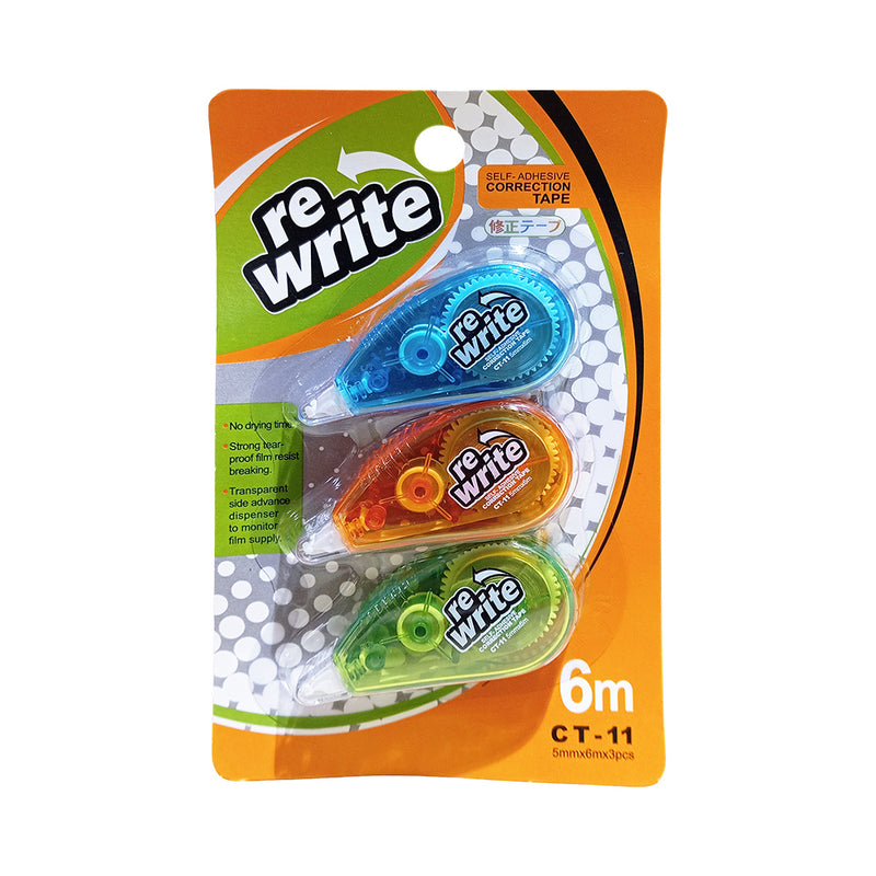 Re Write Correction Tape 6m x 3's
