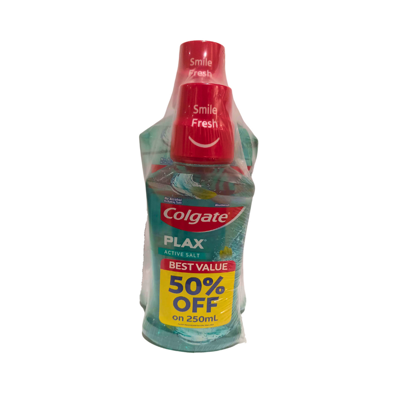 Colgate Plax Mouthwash Active Salt 500ml Free 250ml