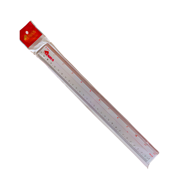 Genius Transparent Acrylic Ruler Clear 12in