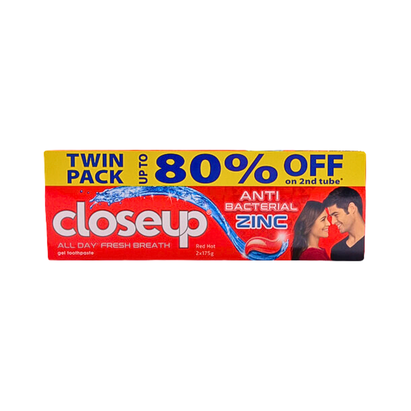 Close Up Anti-Bacterial Toothpaste Red Hot 175g Value Twin Pack