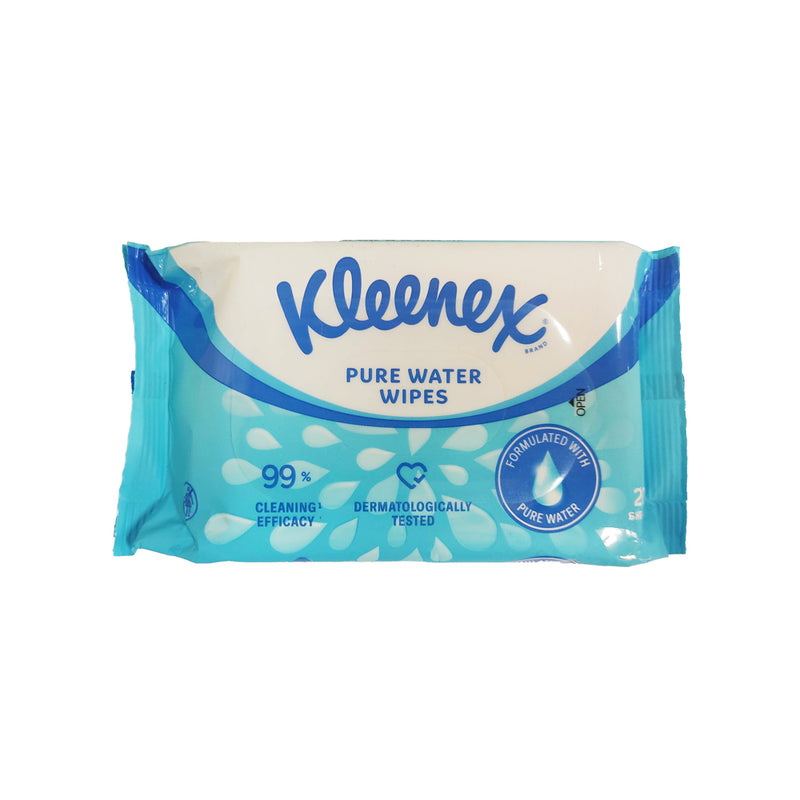 Kleenex Pure Water Wipes For Hands And Face 20 Sheets
