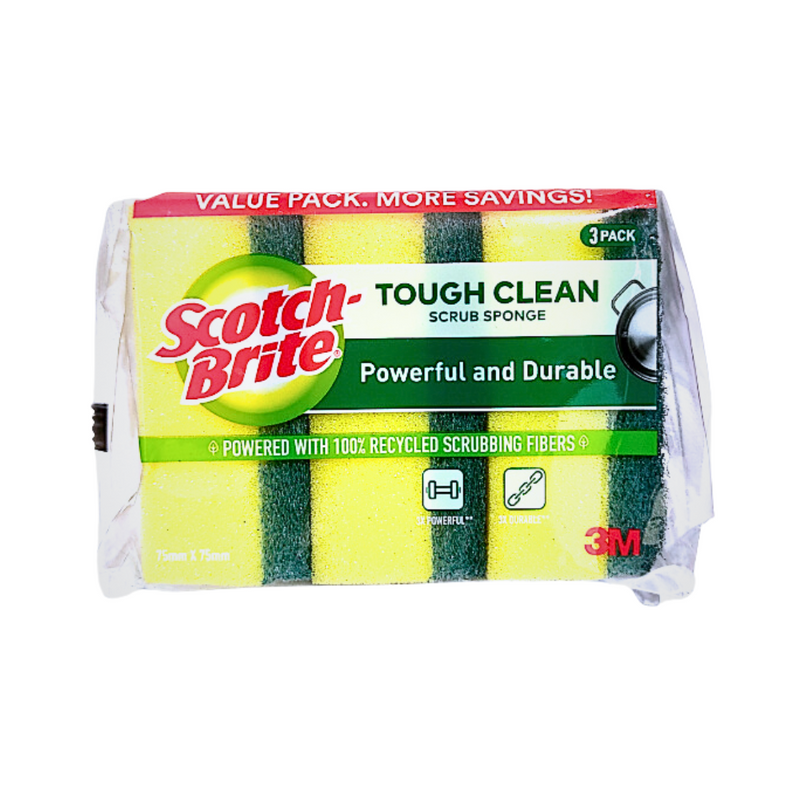 Scotch Brite HD Scrub Sponge Mini 75 x 75 x 30mm 3's