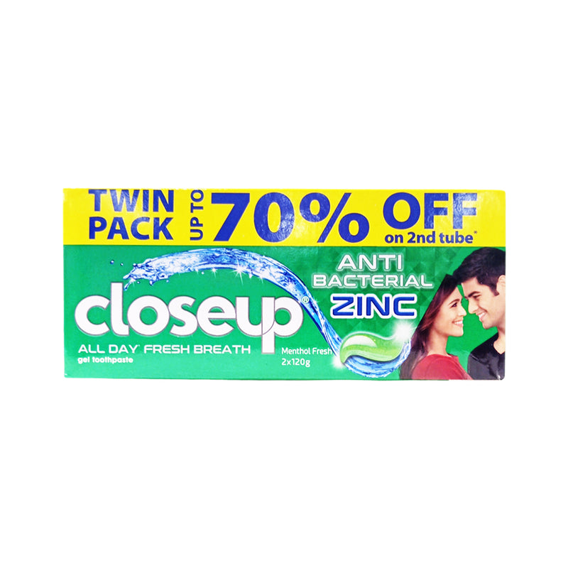 Close Up Anti-Bacterial Toothpaste Menthol Fresh Value Twin Pack 120g x 2's