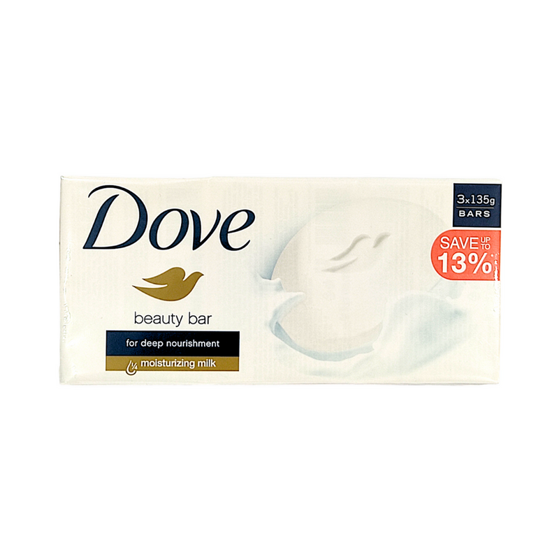 Dove Beauty Bar Soap White 135g x 3's