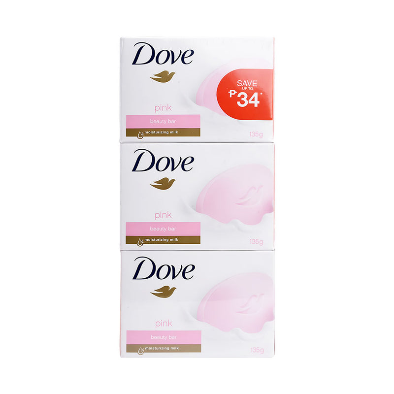 Dove Beauty Bar Soap Pink 135g x 3's