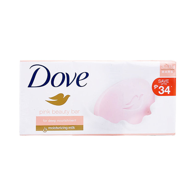 Dove Beauty Bar Soap Pink 135g x 3's