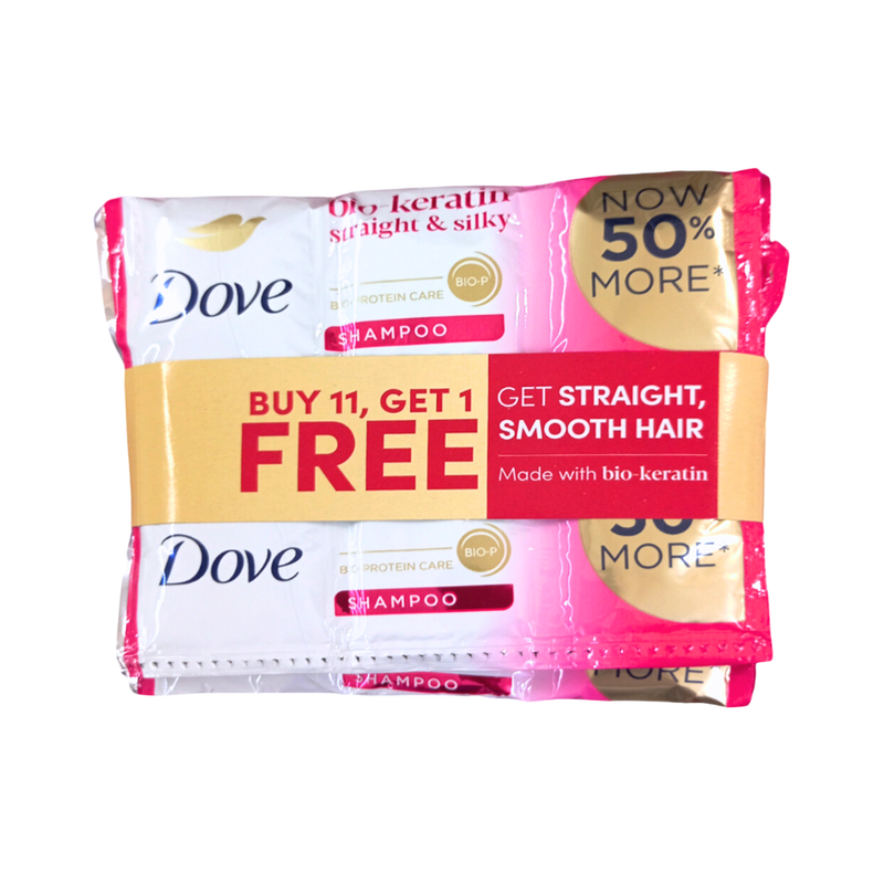 Dove Shampoo Straight And Silky 12ml x 11's + 1