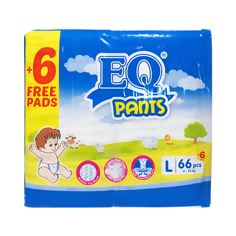 EQ Pants Diaper Mega Pack Large 66's + 6's