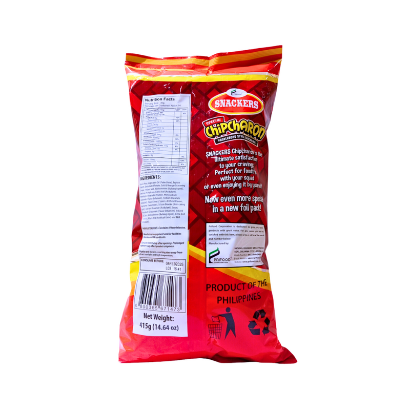 Snackers Chipcharon Suka't Sili 415g