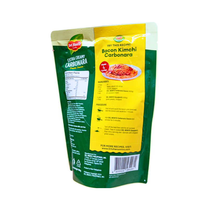 Del Monte Spaghetti Sauce Carbonara Style 400g