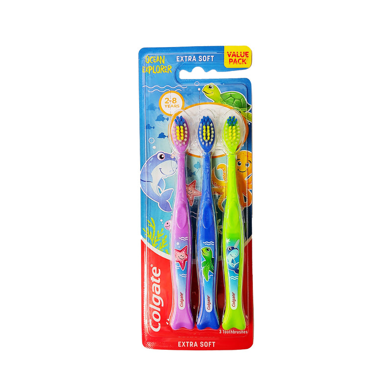 Colgate Toothbrush Kids Ocean Explorer Extra Soft 2-8 yrs 3's