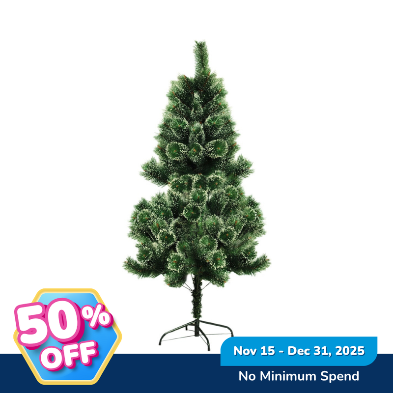 Ideal Living Needle Pine Christmas Tree With Snow Effect 6ft