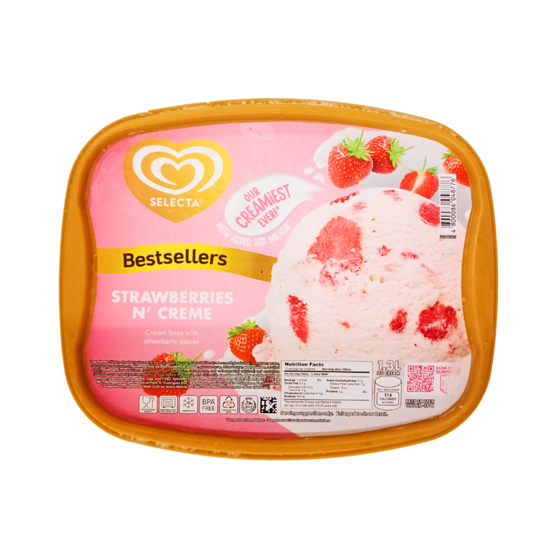 Selecta Supreme Ice Cream Strawberries And Creme 1.3L