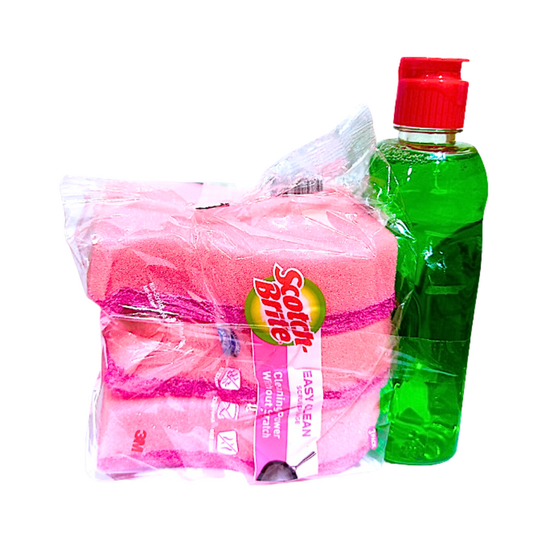 3M Scotch Brite EC Anti Bacterial Scrub Sponge Value pack 3's