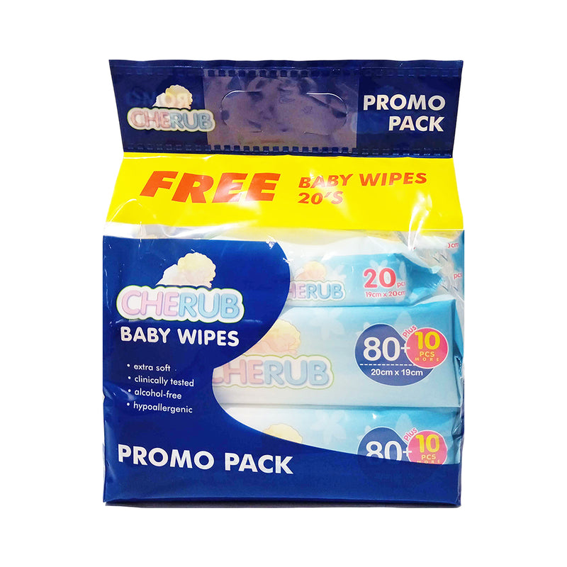 Cherub Baby Wipes 80’s x 2’s + Wipes 20’s