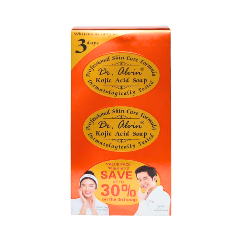 Dr. Alvin Kojic Acid Bar Soap 90g x 3's