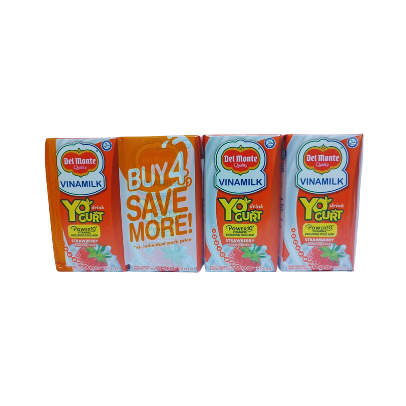 Del Monte Vinamilk Yogurt Strawberry 110ml x 4's Savers Pack