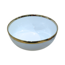 Ideal Living Footed Bowl With Gold Rim White 6in