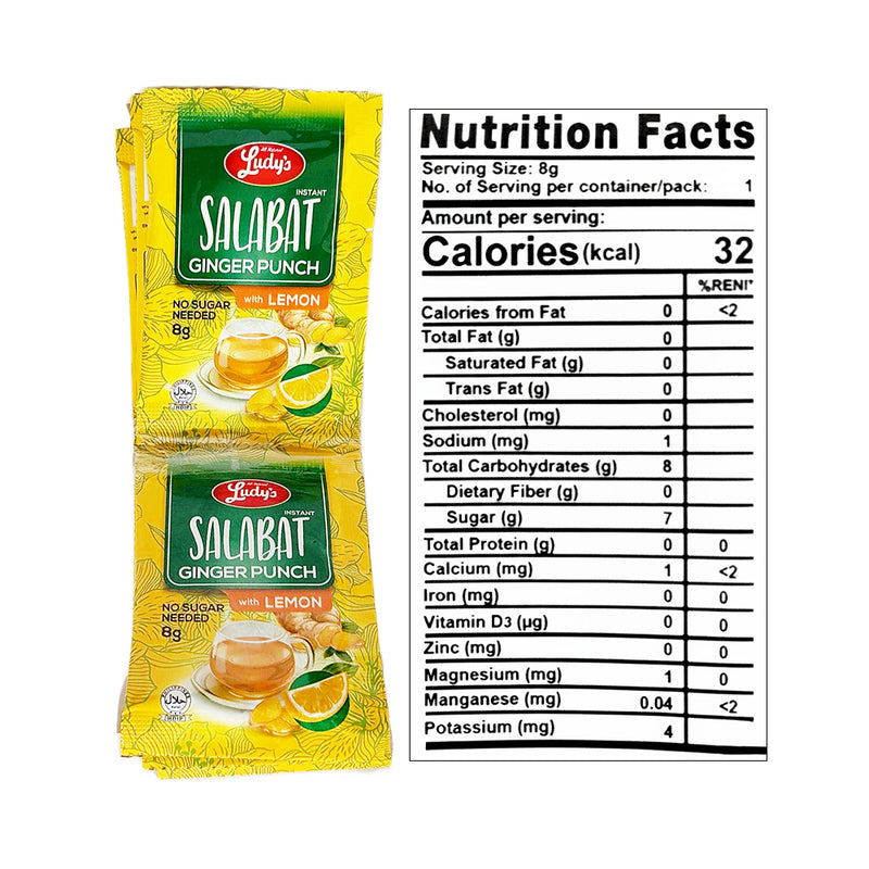 Ludy's Salabat Sachet With Lemon 8g X 12's