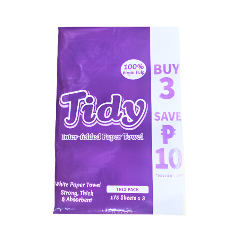 Tidy Interfolded Paper Towel White 175's Trio Pack
