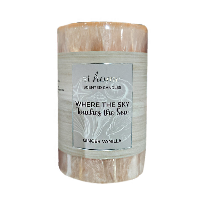 At Home Ginger Vanilla Scented Pillar Candle