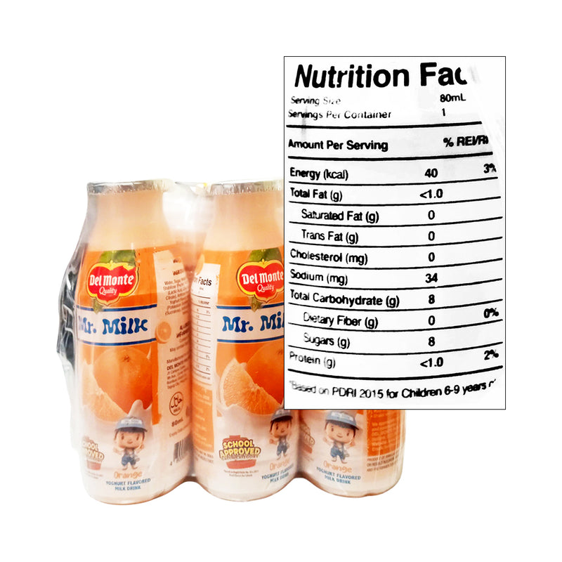 Del Monte Mr. Milk Yoghurt 80ml x 6's