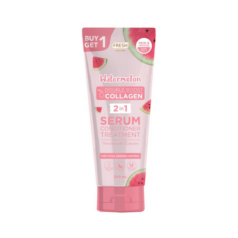 Fresh Hairlab Watermelon Double Boost Collagen 2 in 1 Serum Conditioner Treatment 200ml