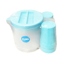 Fuho Pitcher And Glass Set Green Cups 5's