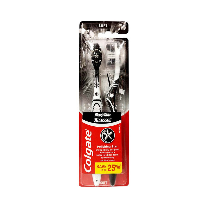 Colgate Toothbrush Max White Charcoal With Cap 2's
