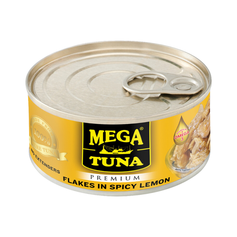 Mega Tuna Premium Flakes In Spicy Lemon 180g