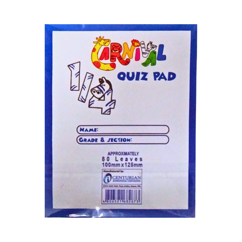 Carnival Quiz Pad 1/4 80 Leaves