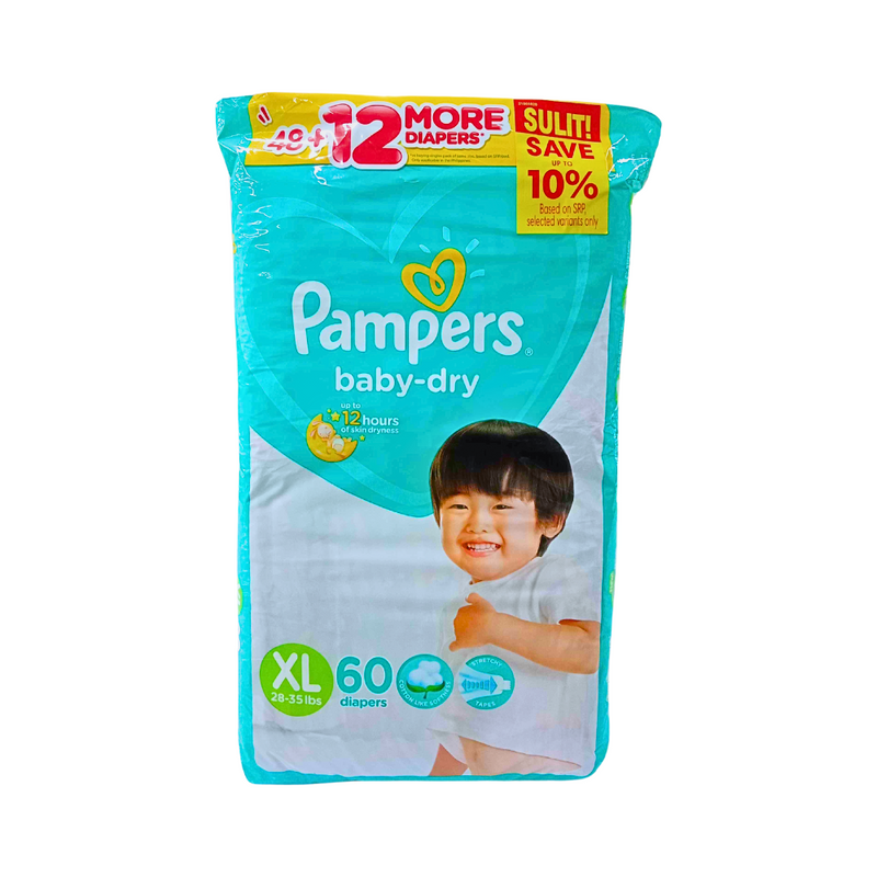 Pampers Baby Dry Taped Diaper XL 60's