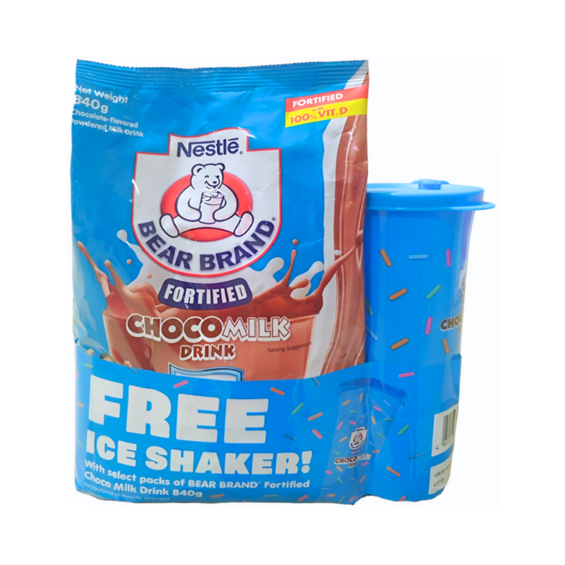 Bear Brand Powdered Drink Choco Milk 840g Free Ice Shakers