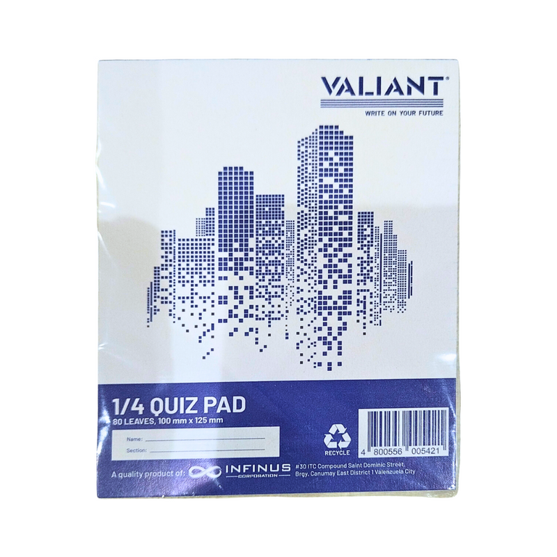 Valiant Quiz Pad 1/4