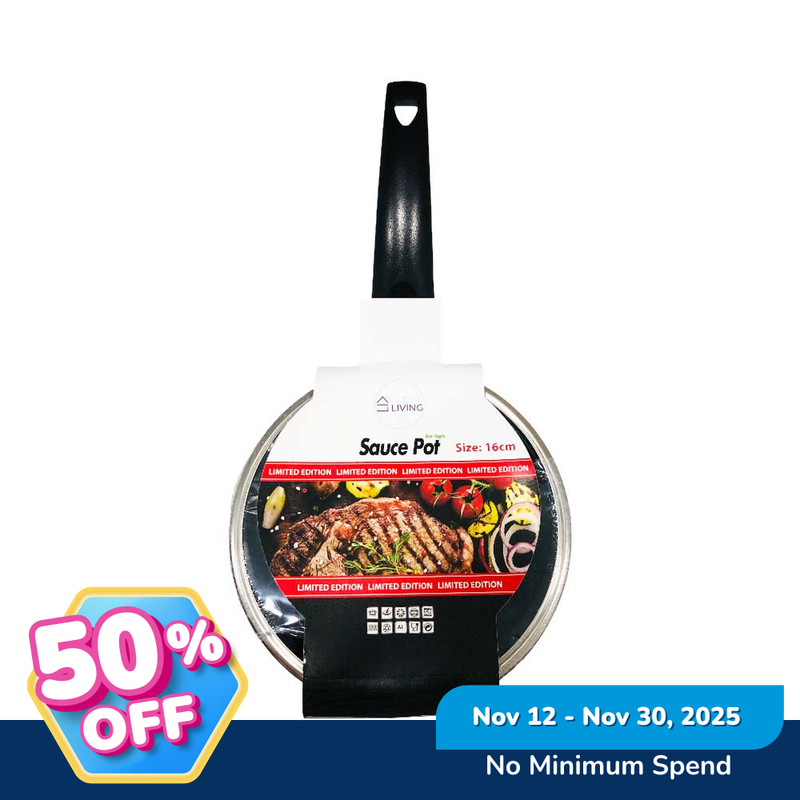 Ideal Living Sauce Pot With Glass Lid 16cm