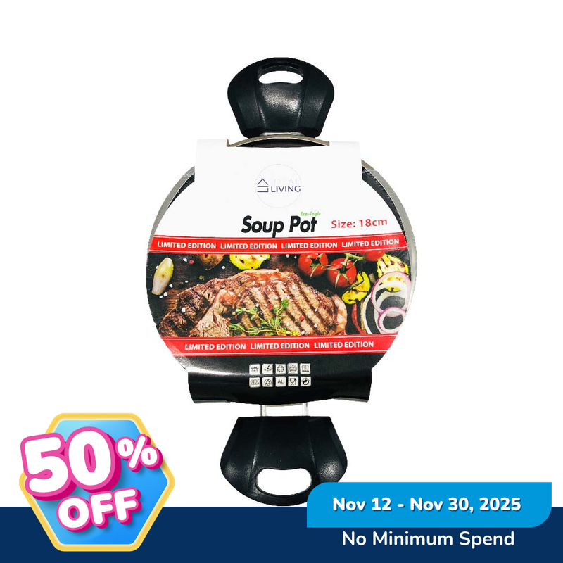 Ideal Living Soup Pot With Glass Lid 18cm