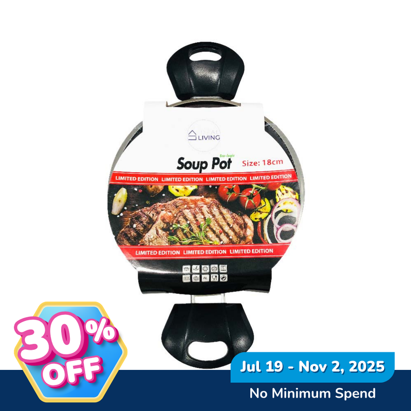Ideal Living Soup Pot With Glass Lid 18cm