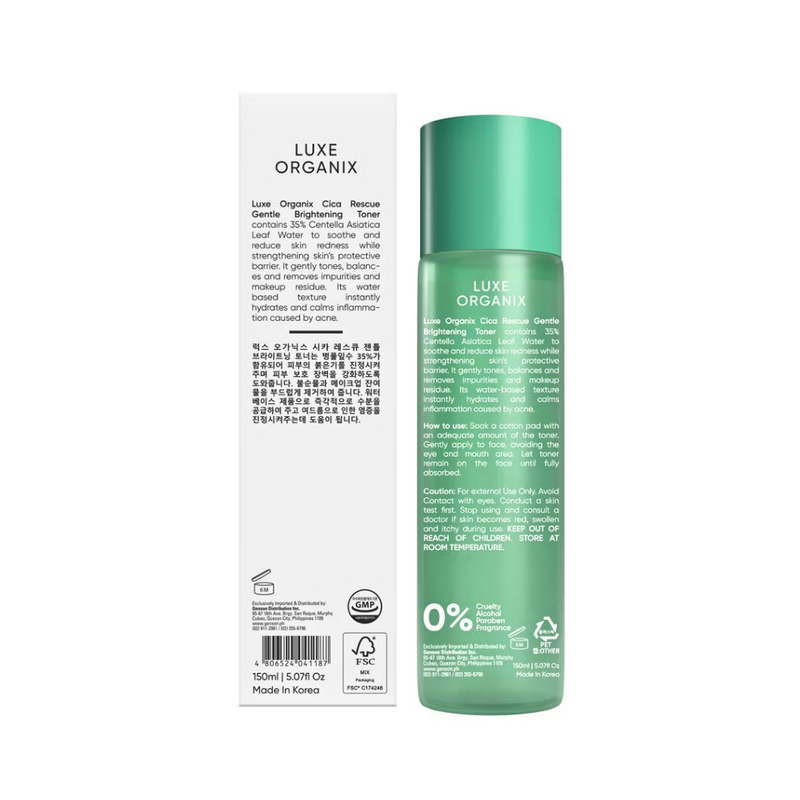 Luxe Organix Cica Rescue Gentle Brightening Toner 150ml