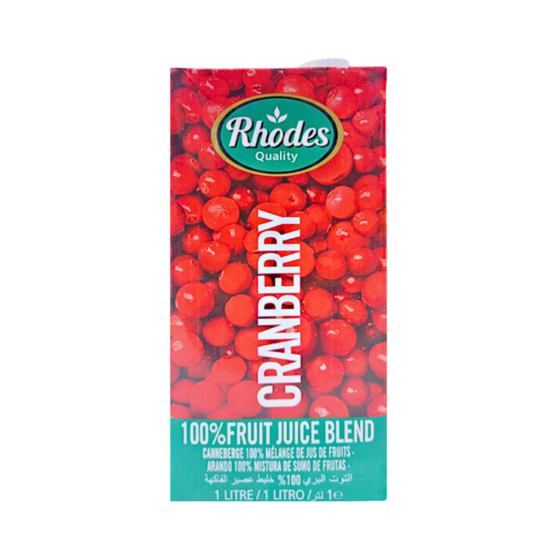 Rhodes 100% Fruit Juice Cranberry 1L