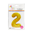 Party Party Number Foil Balloon Gold 16in