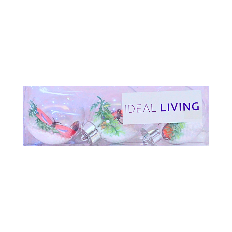 Ideal Living Decorative Christmas Ball 3in1 8cm