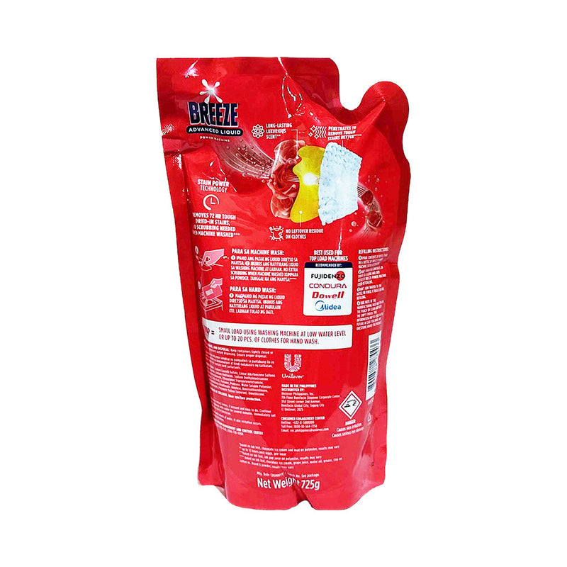 Breeze Liquid Detergent Power Machine Luxe Red 725g