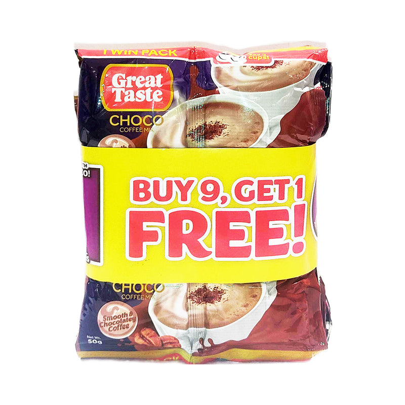 Great Taste Coffee Mix Chocolate Twin Pack 50g x 9's + 1