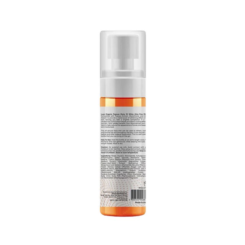 Luxe Organix Papaya Gluta 3x White Ultra Fine Mist 80ml